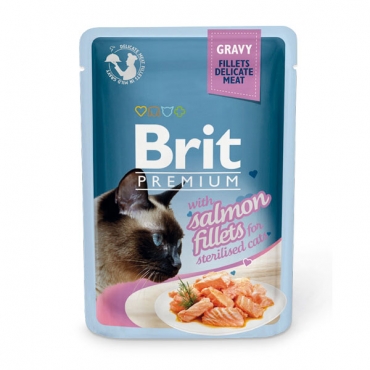 Brit Premium влажный корм для стерилизованных кошек кусочки из филе лосося в соусе (85 г)
Brit Premium влажный корм для стерилизованных кошек кусочки из филе лосося в соусе (85 г)