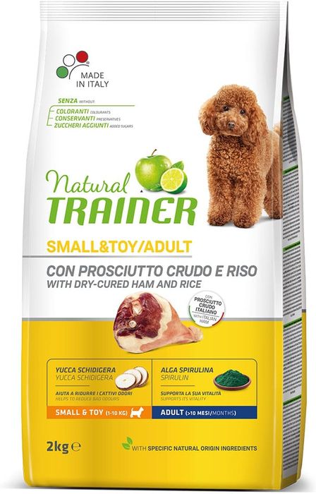 Trainer Natural Small & Toy сухой корм для собак мелких и миниатюрных пород с сыровяленой ветчиной и рисом (800 г)
Trainer Natural Small & Toy сухой корм для собак мелких и миниатюрных пород с сыровяленой ветчиной и рисом (800 г)