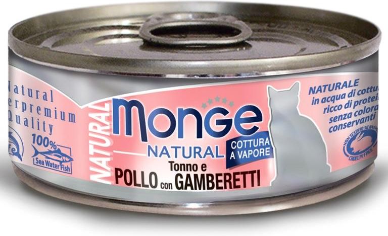 Monge Cat Natural влажный корм для кошек с тунцом, курицей и креветками (80 г)
Monge Cat Natural влажный корм для кошек с тунцом, курицей и креветками (80 г)