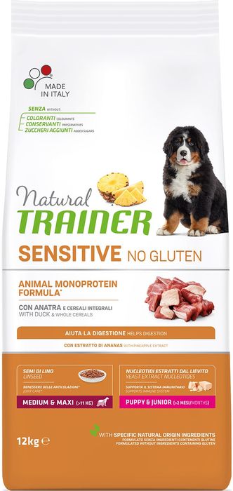 Trainer Natural корм для щенков средних и крупных пород с чувствительным пищеварением, утка (12 кг)
Trainer Natural корм для щенков средних и крупных пород с чувствительным пищеварением, утка (12 кг)