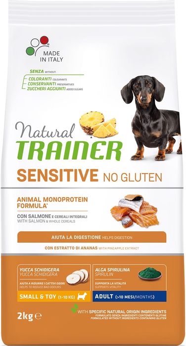 Trainer Natural корм для взрослых собак мелких пород, с чувствительным пищеварением, лосось (800 г)
Trainer Natural корм для взрослых собак мелких пород, с чувствительным пищеварением, лосось (800 г)