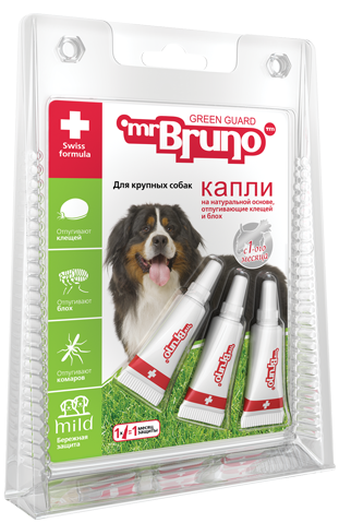 Mr.Bruno Mr. Bruno капли репеллентные для собак крупных пород весом более 30 кг (3 пипетки)
Mr.Bruno Mr. Bruno капли репеллентные для собак крупных пород весом более 30 кг (3 пипетки)
