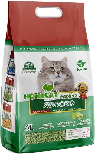 HOMECAT Эколайн комкующийся наполнитель для кошачьих туалетов с ароматом яблока (6 л)
HOMECAT Эколайн комкующийся наполнитель для кошачьих туалетов с ароматом яблока (6 л)