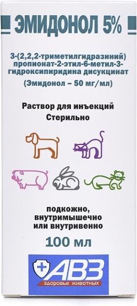 Эмицидин Эмидонол 5% раствор для инъекций для животных, антиоксидант-антигипоксант (100 мл)
Эмицидин Эмидонол 5% раствор для инъекций для животных, антиоксидант-антигипоксант (100 мл)