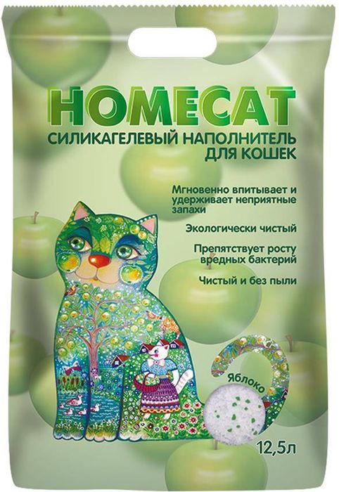 HOMECAT силикагелевый наполнитель для кошачьих туалетов с ароматом яблока (12,5 л)
HOMECAT силикагелевый наполнитель для кошачьих туалетов с ароматом яблока (12,5 л)