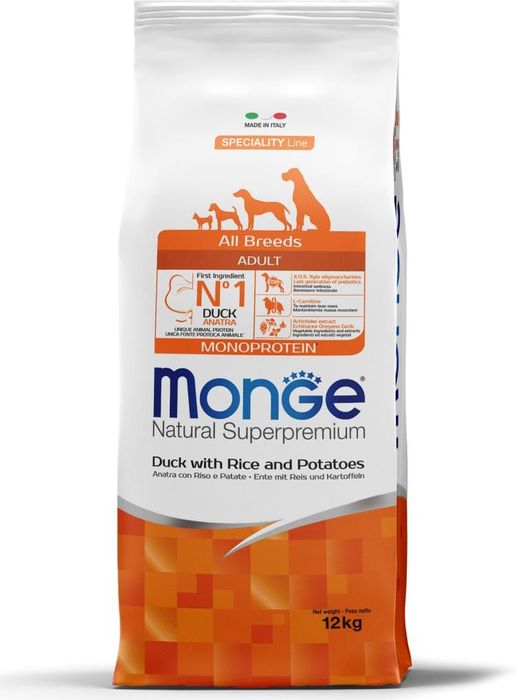 Monge Speciality Line сухой корм для собак всех пород и возрастов, утка с рисом и картофелем (12 кг)
Monge Speciality Line сухой корм для собак всех пород и возрастов, утка с рисом и картофелем (12 кг)