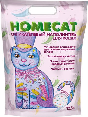 HOMECAT силикагелевый наполнитель для кошачьих туалетов, волшебные кристаллы (12,5 л)
HOMECAT силикагелевый наполнитель для кошачьих туалетов, волшебные кристаллы (12,5 л)