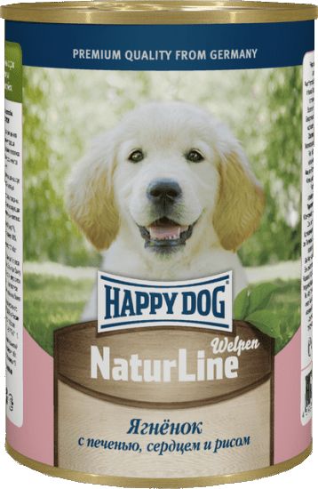 Happy Dog влажный корм для щенков всех пород, ягненок с печенью, сердцем и рисом (410 г)
Happy Dog влажный корм для щенков всех пород, ягненок с печенью, сердцем и рисом (410 г)