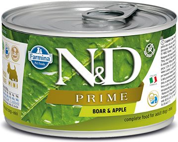 Farmina N&D Prime консервированный корм для собак мелких пород, с кабаном и яблоком (140 г)
Farmina N&D Prime консервированный корм для собак мелких пород, с кабаном и яблоком (140 г)