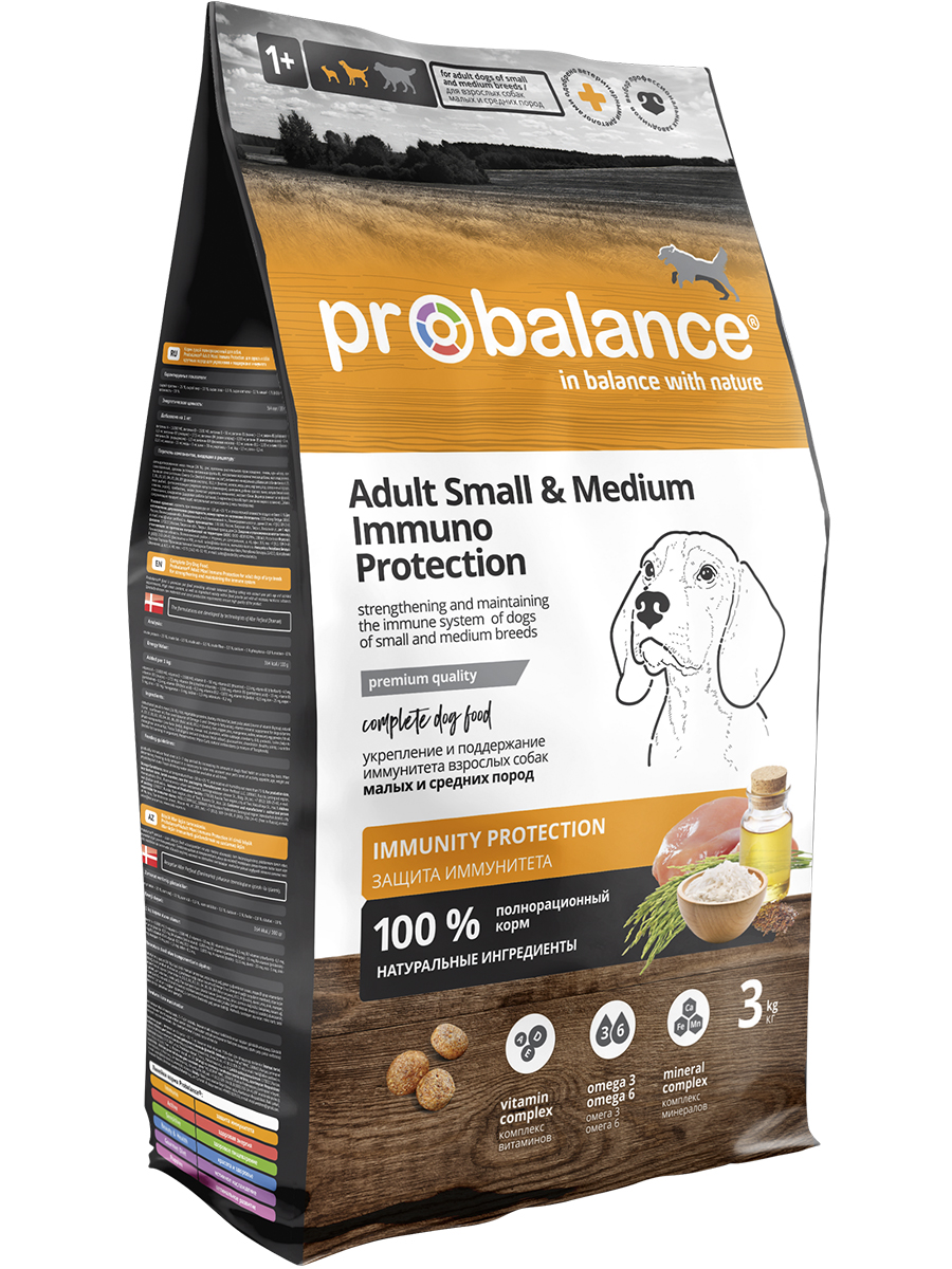 ProBalance корм для взрослых собак малых и средних пород, поддержка иммунитета (3 кг)
ProBalance корм для взрослых собак малых и средних пород, поддержка иммунитета (3 кг)