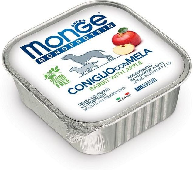 Monge Dog Monoprotein Fruits консервы для собак паштет из кролика с яблоком (150 г)
Monge Dog Monoprotein Fruits консервы для собак паштет из кролика с яблоком (150 г)