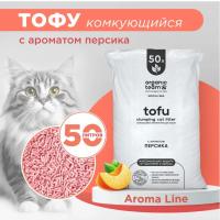 Organic team Tofu комкующийся наполнитель для кошачьего туалета, с ароматом персика