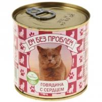 Ем Без Проблем влажный корм для кошек с говядиной и сердцем