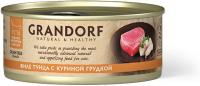 Grandorf влажный корм для взрослых кошек всех пород, филе тунца с куриной грудкой