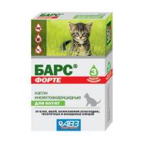 АВЗ Барс Форте капли от блох и клещей для котят