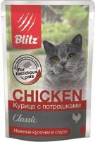 Blitz Cat Chicken Classic консервы для кошек курица с потрошками, соус