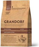 Grandorf корм для собак средних и крупных пород, утка с индейкой