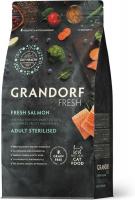 Grandorf Fresh корм для стерилизованных кошек, беззерновой, с живыми пробиотиками, свежее филе лосося с бататом
