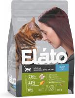 Elato Holistic корм для взрослых кошек, для красивой и блестящей шерсти, с рыбой
