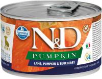 Farmina N&D Pumpkin консервированный корм для щенков, ягненок, черника с тыквой