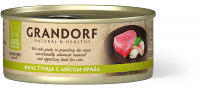 Grandorf консервы для кошек филе тунца с мясом краба