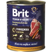 Brit Premium влажный корм для собак с говядиной и печенью