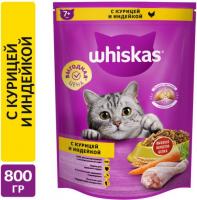 Whiskas корм для пожилых кошек всех пород, подушечки с нежным паштетом, с курицей и индейкой