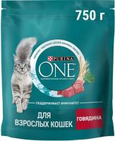 Сухой корм Purina ONE® полнорационный для взрослых кошек, с высоким содержанием говядины