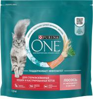 Сухой корм Purina ONE® полнорационный для стерилизованных кошек и кастрированных котов, с высоким содержанием лосося