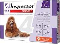Inspector Quadro C капли для собак весом 10-25 кг от внешних и внутренних паразитов