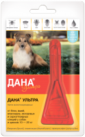 Apicenna Дана Ультра капли инсектоакарицидные на холку для собак и щенков весом от 10 до 20 кг