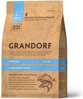Grandorf корм для собак средних и крупных пород, белая рыба