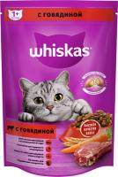 Whiskas корм для взрослых кошек всех пород, подушечки с нежным паштетом, с говядиной