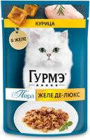 Влажный корм Гурмэ Желе Де-Люкс для кошек, с курицей в роскошном желе