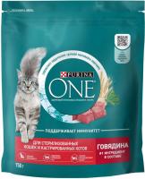 Сухой корм Purina ONE® для стерилизованных кошек и кастрированных котов, с высоким содержанием говядины и пшеницей