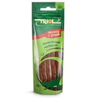 Triol лакомство аппетитные колбаски для кошек с лососем и уткой