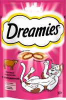 Dreamies лакомство для кошек подушечки с говядиной