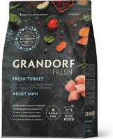 Grandorf Fresh корм для собак мелких пород, беззерновой, с живыми пробиотиками, свежее мясо индейки с бататом
