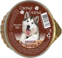 Собачье Счастье влажный корм для взрослых собак малых пород, мясное ассорти в желе