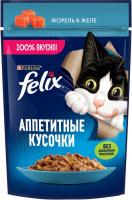 Влажный корм Felix® Аппетитные кусочки для взрослых кошек, с форелью в желе