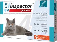 Inspector Quadro капли для кошек 4-8 кг, от внешних и внутренних паразитов