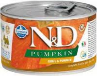 Farmina N&D Pumpkin консервированный корм для собак, перепел с тыквой