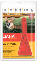 Apicenna Дана Ультра капли инсектоакарицидные на холку для собак и щенков весом от 5 до 10кг