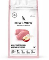 Bowl Wow корм для собак средних пород, с индейкой, рисом и добавлением яблока