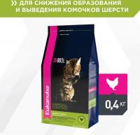 Eukanuba корм для взрослых домашних кошек всех пород, вывод шерсти, домашняя птица