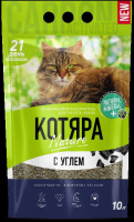 Котяра наполнитель для туалета комкующийся с активированным углем