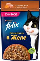 Влажный корм Felix® Sensations для взрослых кошек, с курицей в желе с морковью