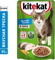 Kitekat влажный корм для взрослых кошек всех пород, рыба в соусе