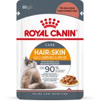 Royal Canin Hair&Skin влажный корм для кошек, здоровье кожи и шерсти, ломтики в соусе