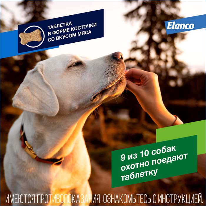 Elanco Дронтал плюс таблетки для собак крупных пород, от гельминтов, со вкусом мяса